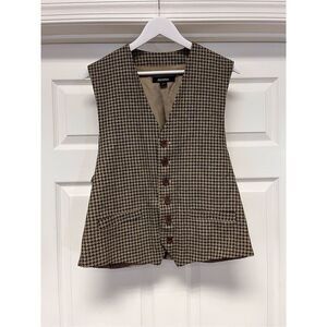 Riggings Mens Tan & Blue Wool & Silk Vest sz L